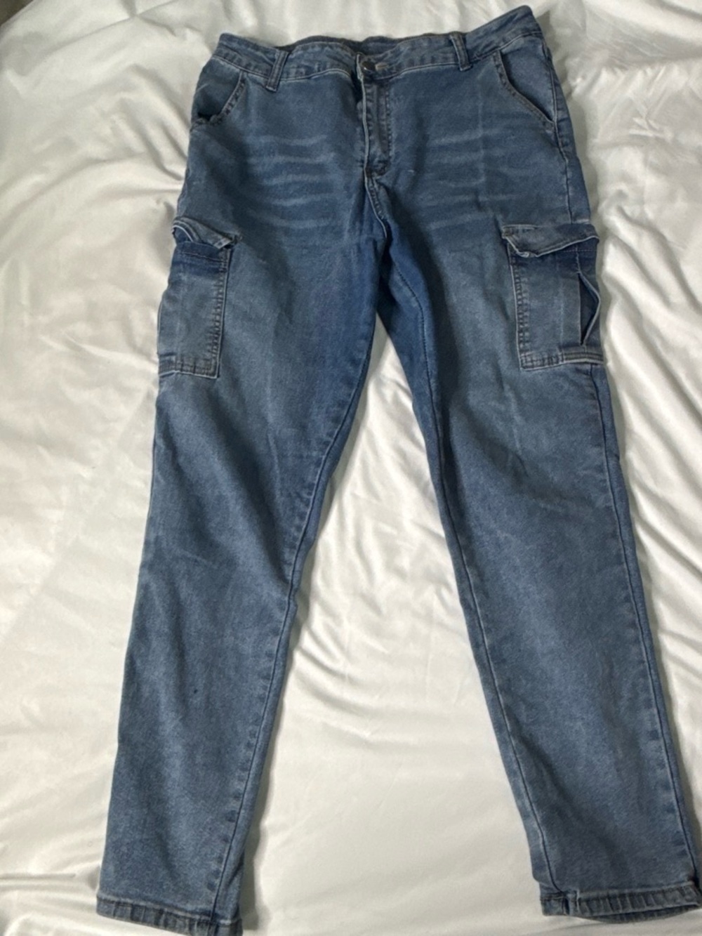 Men's Blue Cargo Denim Jeans